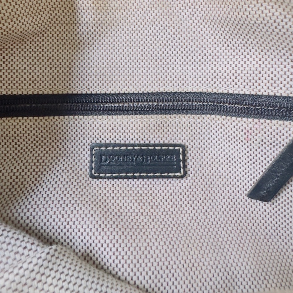 Dooney Bourke Black Signature Monogram Canvas Leather Trim Tote Bag - Picture 8 of 14